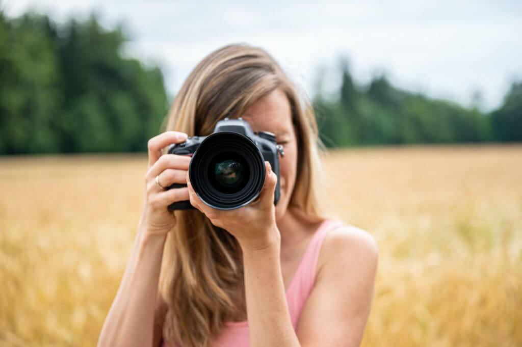 Woman making photos